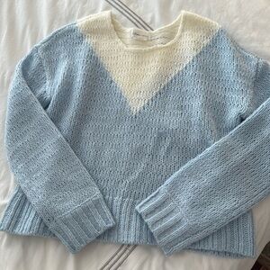 Lovers and friends cream and blue sweater